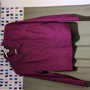 100% wool plum shirt blazer